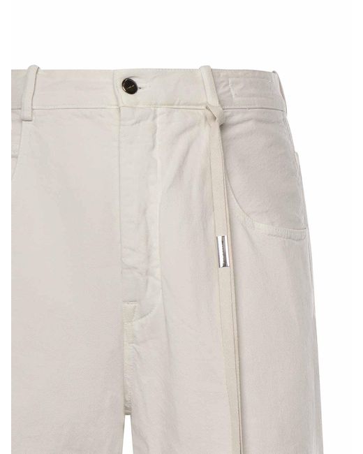 Ann Demeulemeester White Ronald Cotton Pants for men