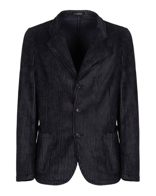 Emporio Armani Black Single-Breasted Blazer Jacket for men