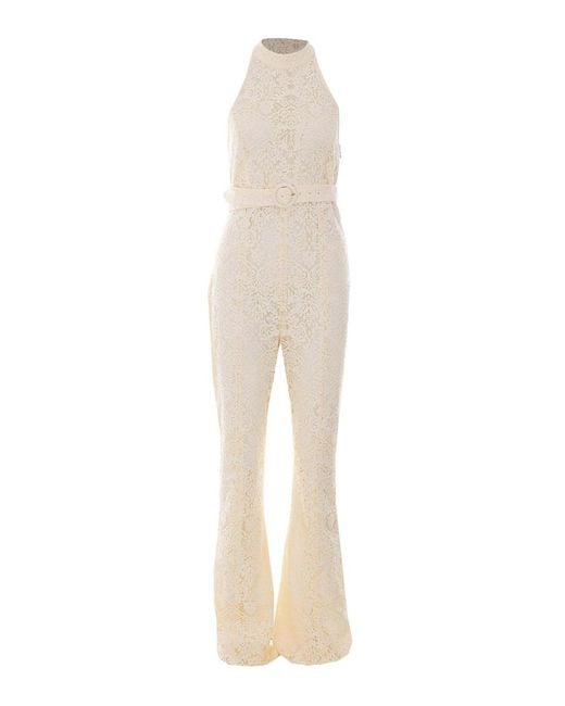 Twinset White Adreperla Light Jumpsuit