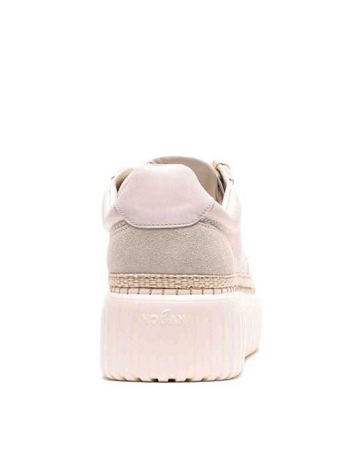 Hogan Pink H-Stripes Platform Sneakers