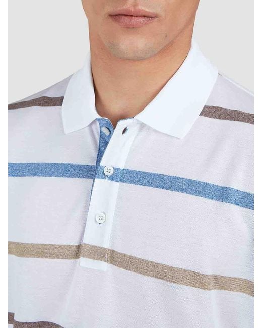 Paul & Shark Blue Jaspe 'Cotton Pole With Striped Motif for men