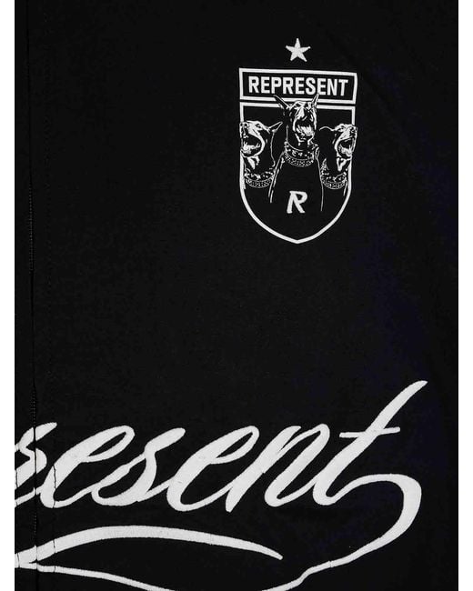 Represent Black Woven Track Star Jacket for men