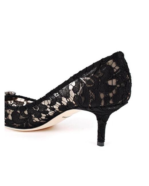 Dolce & Gabbana Black Lace Bellucci Court Shoes