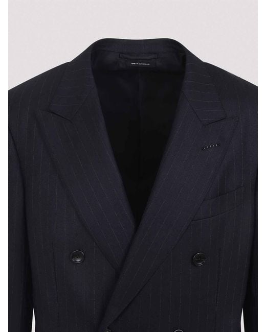 Tom Ford Blue Wool Jacket for men