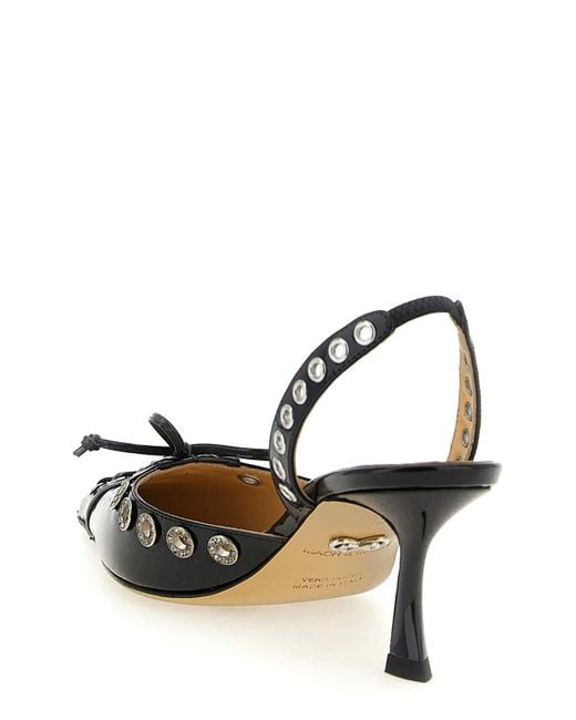 Mach & Mach Metallic Crystalized Corset Slingback