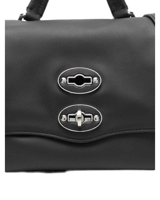 Zanellato Black Postina Saeta Baby Leather Handbag