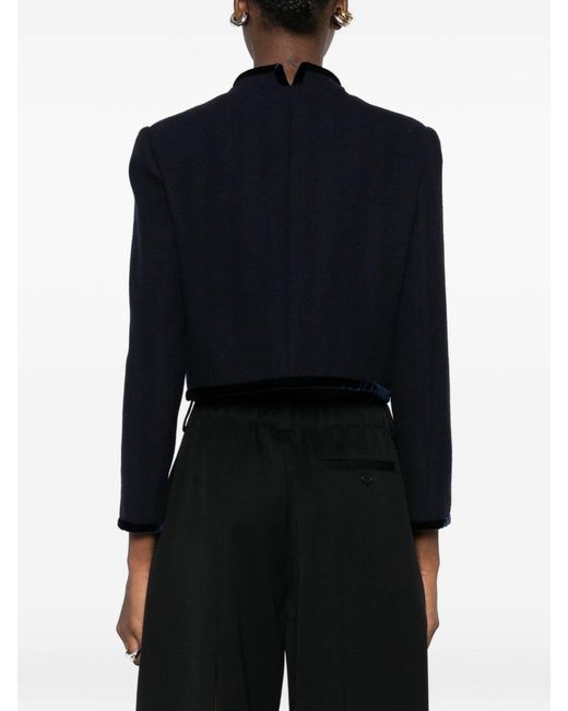 Emporio Armani Blue Wool Blazer Jacket