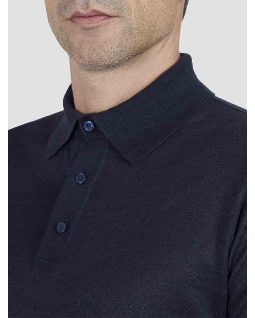 Paul & Shark Blue Linen Jersey Pole for men