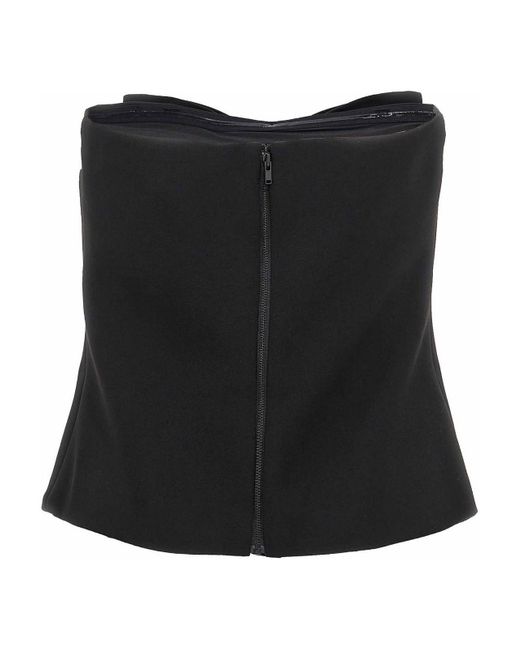 Self-Portrait Black Crepe Bandeau' Top