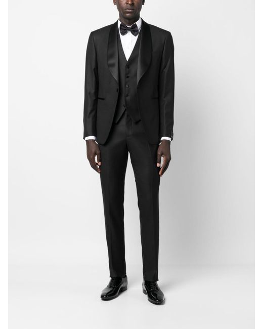 Tagliatore Black Single-Breasted Three-Piece Suit for men