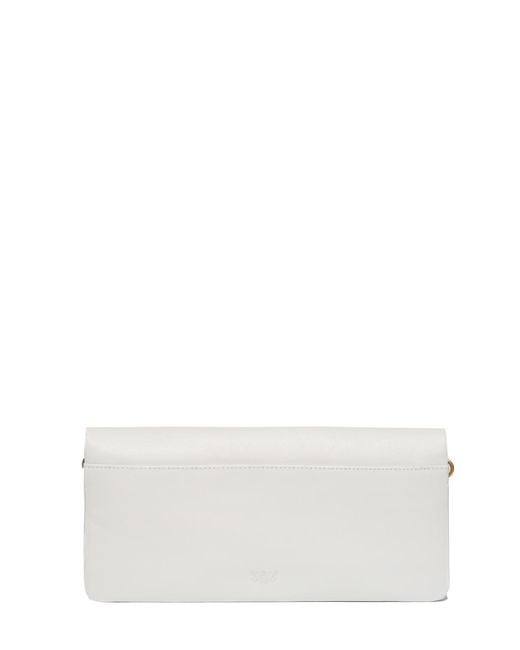 Pinko White Love Click Soft Horizontal Medium Clutch