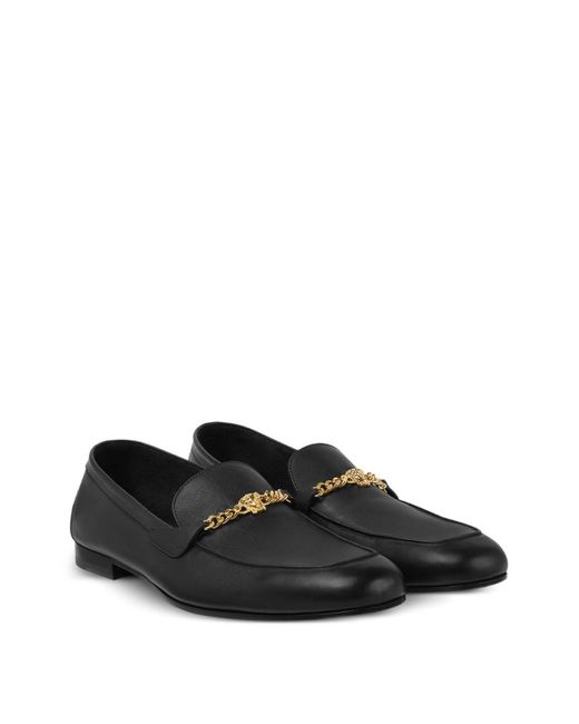 Versace Black Medusa Leather Loafers for men