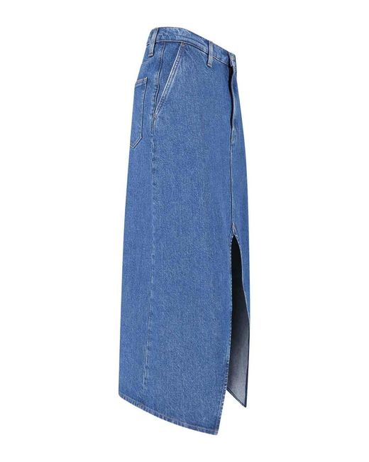Jil Sander Blue Denim Midi Skirt