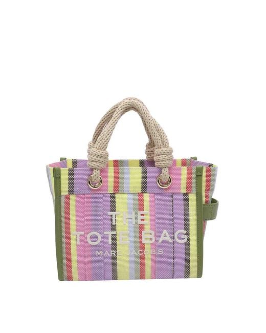 Marc Jacobs Pink The Stripe Mesh Small Tote Bag