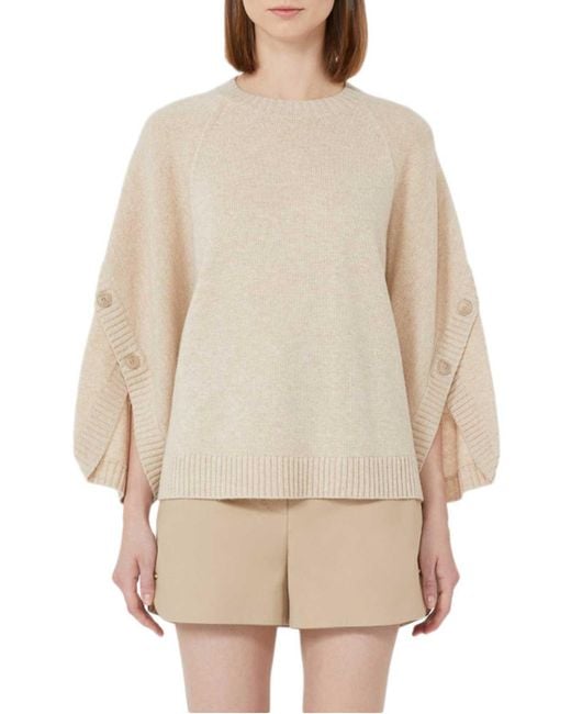 Max Mara Natural Oversized Wool And Cashmere Sweater
