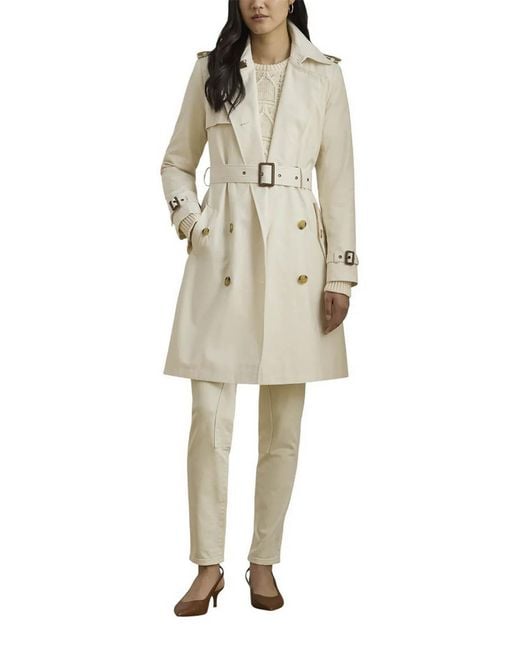 Ralph Lauren White Db Blt Rn38-Lined-Coat-Cotton Blend