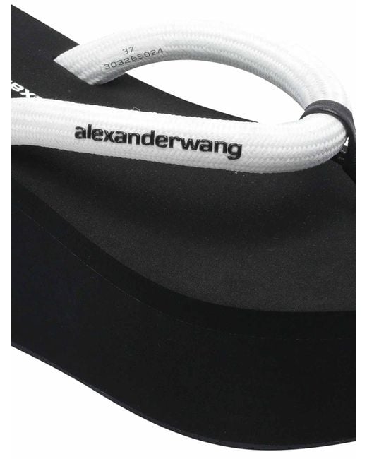 Alexander Wang Black Jenna Thong Platform Sandals