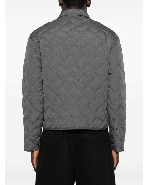 Emporio Armani Gray Quilted Blouson Jacket for men