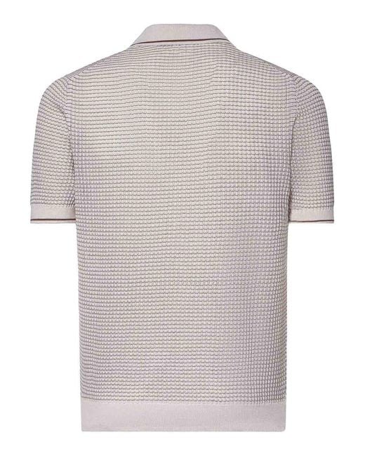 Giuliano Galiano White Cotton Polo for men