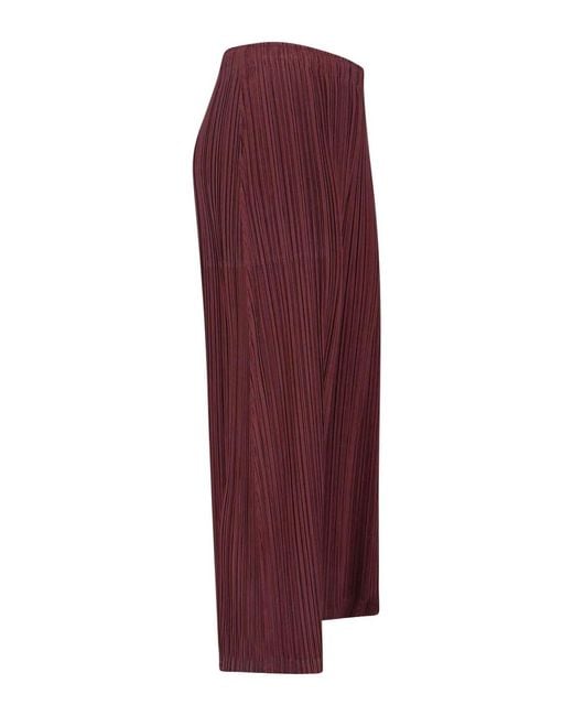 Pleats Please Issey Miyake Red Pleated Trousers
