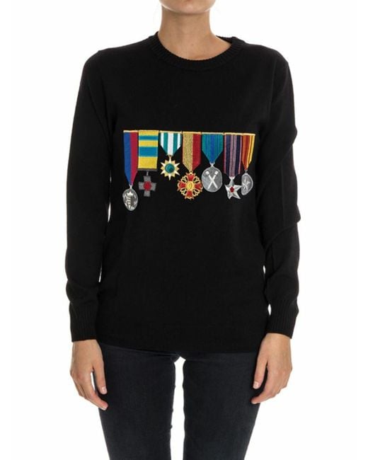 Stella Jean Black Wool Sweater