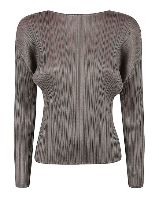 Pleats Please Issey Miyake Gray Monthly Colors March Shirt