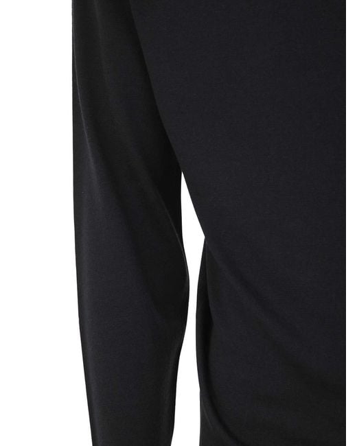 John Smedley Black Richards Long Sleeves Crew Neck Pullover for men