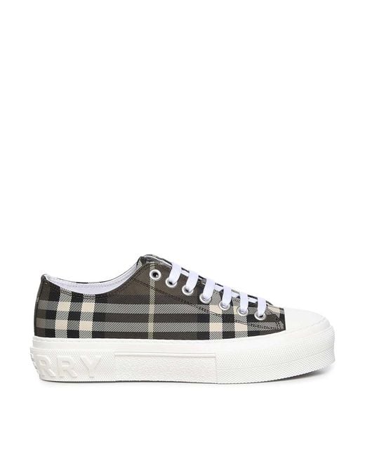 Burberry Brown Check Nylon Blend Sneaker for men