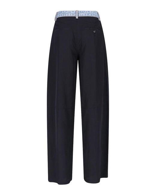 Alexander Wang Blue Straight Trousers With Denim Detail