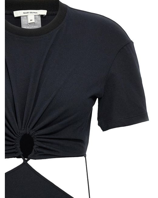 Nensi Dojaka Black Cut-Out T-Shirt Dress