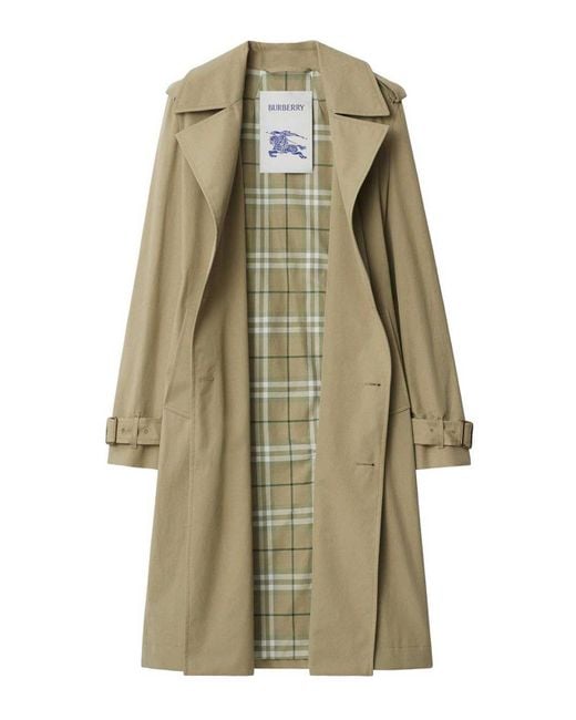 Burberry Natural Gabardine Long Trench Coat