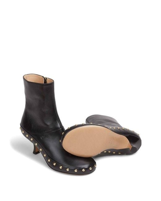 Chloé Black Junie Ankle Boots With Heel