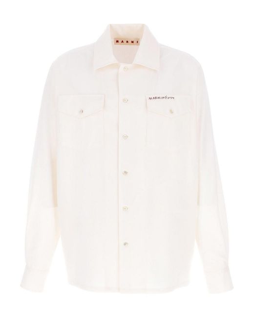 Marni White 'Tropical 'Wool' Shirt for men