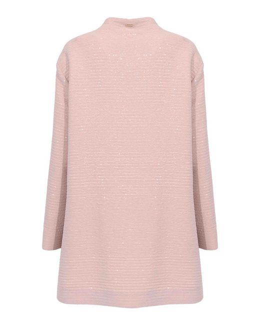Herno Pink Coat With Dark Sequins
