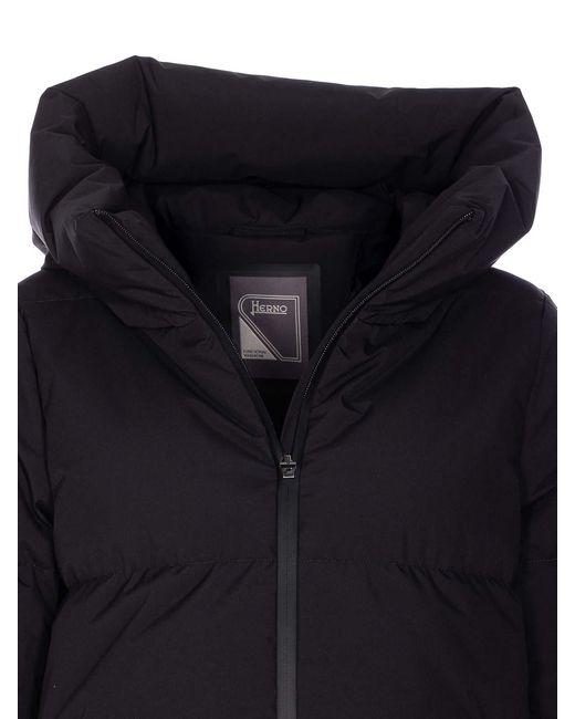 Herno Blue 2Layers Hooded Short Down Jacket Clothing