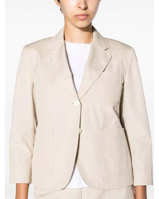 Thom Browne Natural Rounded-Collar Single-Breasted Blazer