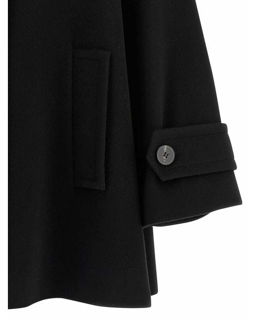 Alberto Biani Black Double-Breasted Caban
