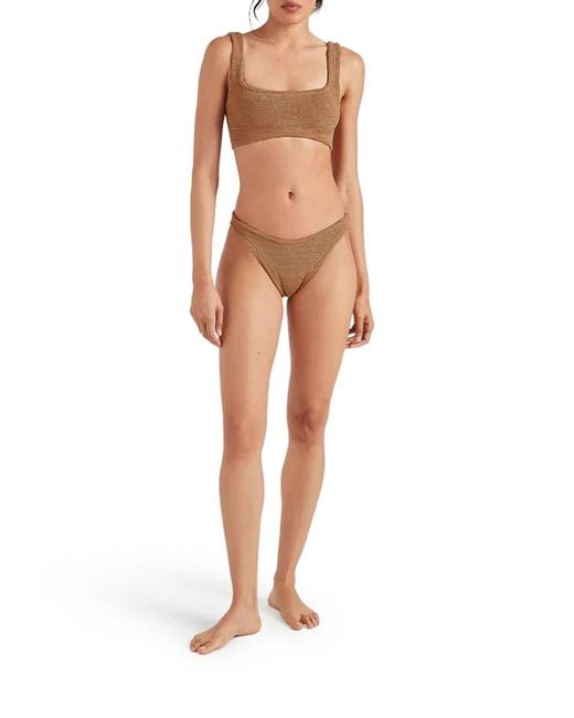 Hunza G White Xandra Bikini Metallic Cocoa