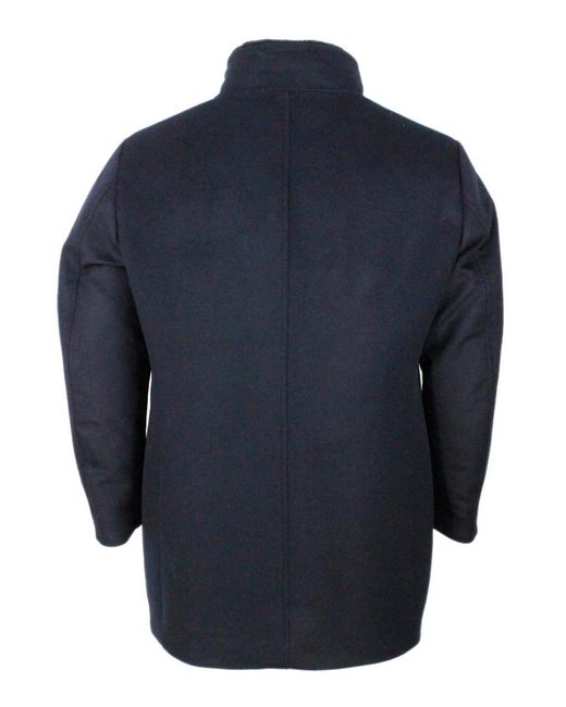 Moorer Blue Wool Blend Coat for men