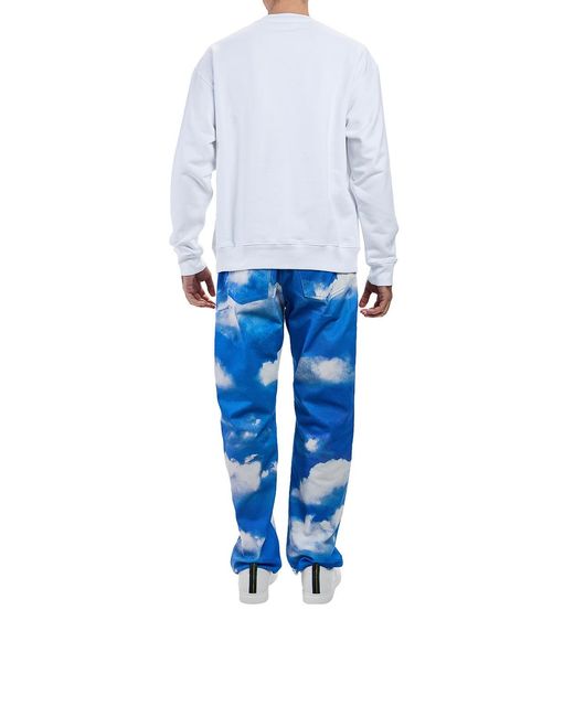 Moschino White Sport Logo Sweatshirt for men