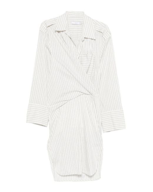 IRO White Lazul Striped Cotton Dress