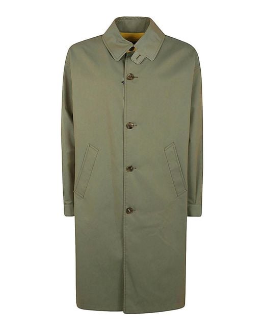 Comme Des Garcons Hommes Plus Green Trench With Yellow Lining for men
