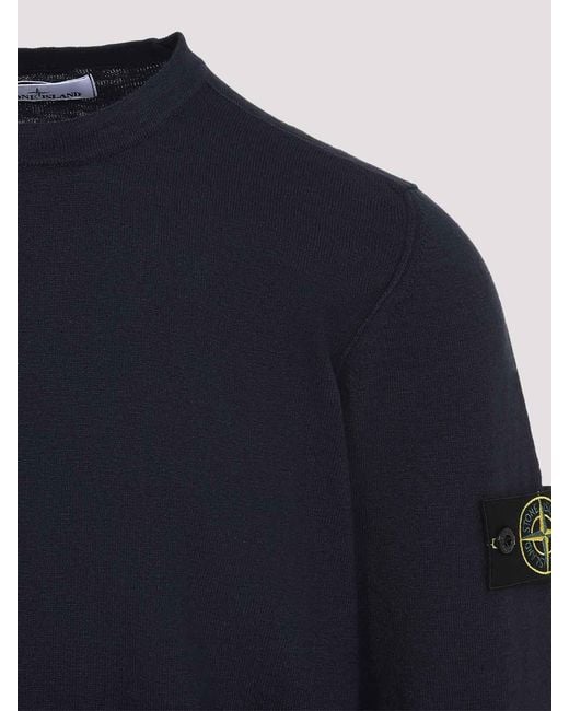 Stone Island Blue Crew Neck Pullover for men