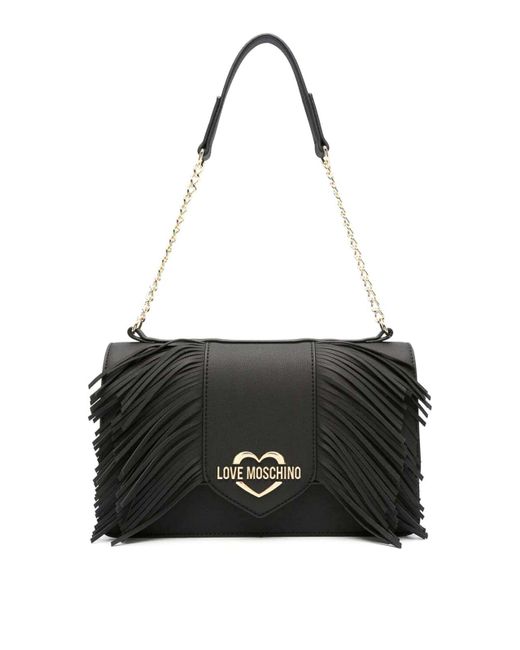 Love Moschino Black New Shiny Quitled Shoulder Bag