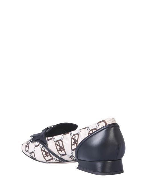 Alberta Ferretti White Logo-Pattern Pumps
