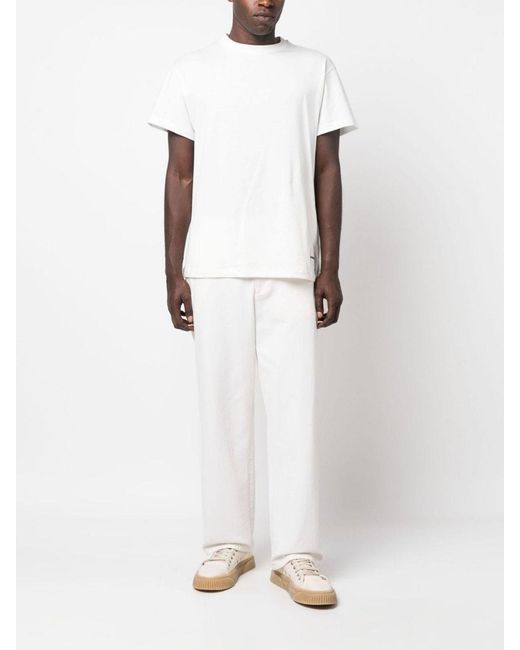 Jil Sander Black Logo-Patch Cotton T-Shirt for men