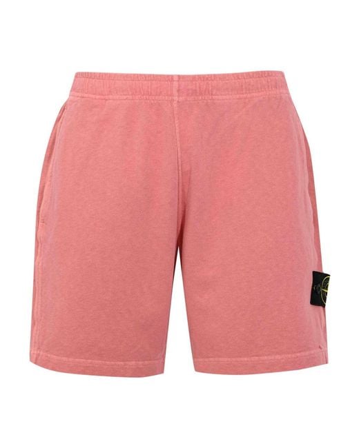 Stone Island Red Bermuda Shorts for men