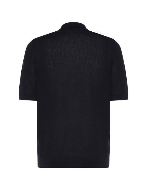 Eleventy Black Cotton Polo for men
