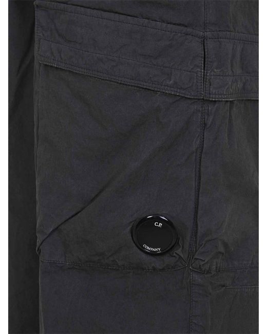 C P Company Black Cp Company Micro-Reps Boxy Cargo Pants for men