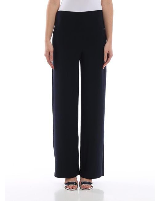 Norma Kamali Blue Stretch Fabric Trousers